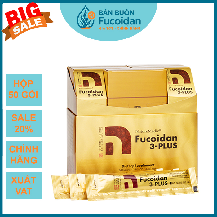 Fucoidan 3-Plus Nhật Bản Dạng Nước, Hộp lớn 50 gói